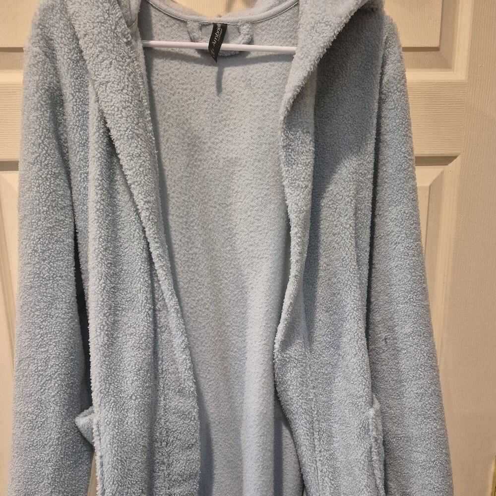 Ambrielle Sleepwear Robe L Small Women Soft Blue With Hood